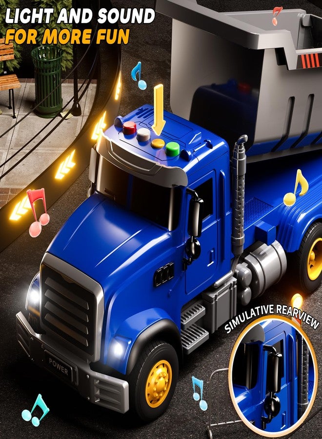 JUKUDAHU Toddler Trucks Toys for Boys 3-5 Years Old, Dump Truck with Lights and Sound, Kids Construction Playset, Garbage Car Toys Vehicle Playset for Kids Aged 3 4 5 6 7 8 - Image 4